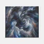 "Fluisteringen van de Storm Abstract Gezicht in de Fleece Deken (Voorkant (Horizontaal))