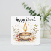 Fluisteringen van de vlam, Diwali Feestdagenkaart (Staand voorkant)