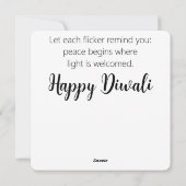 Fluisteringen van de vlam, Diwali Feestdagenkaart (Achterkant)