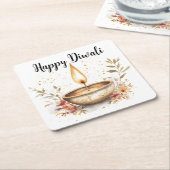 Fluisteringen van de vlam, Diwali Kartonnen Onderzetters (Schuin)