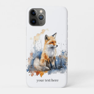 Fluisteringen van de Wilde Vos in Aquarel, op maat Case-Mate iPhone Case
