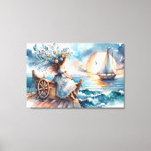 Fluisteringen van de Zee bij Zonsondergang Canvas Afdruk (Voorkant)
