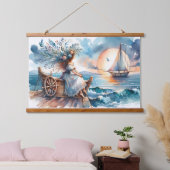 Fluisteringen van de Zee bij Zonsondergang Hangend Wandkleed (Slaapkamer)