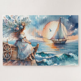 Fluisteringen van de Zee bij Zonsondergang Legpuzzel
