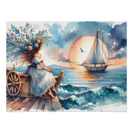 Fluisteringen van de Zee bij Zonsondergang Perfect Poster