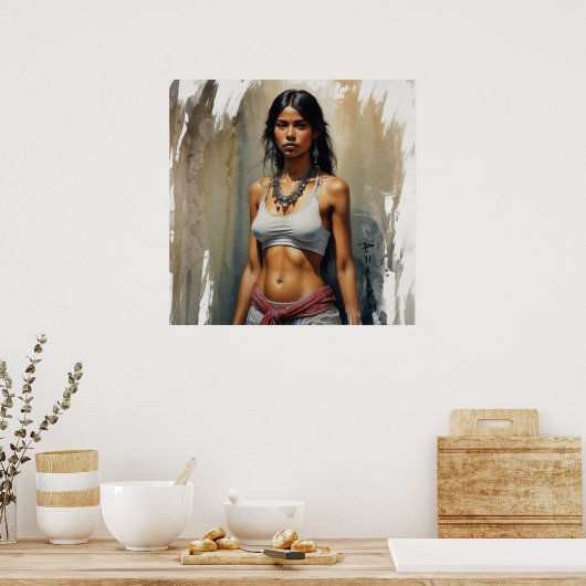 Fluisteringen van de ziel - figuratief schilderij poster (Keuken)