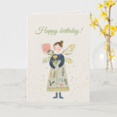 Fluisteringen van engelachtige vreugde kaart (Gele Bloem)