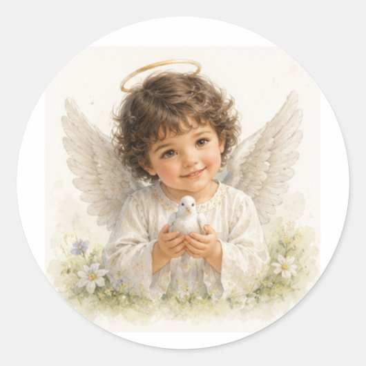 Fluisteringen van engelen - Harmonie Ronde Sticker (Voorkant)