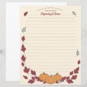 Fluisteringen Van Herfst Gelinieerd Papierblad (Voorkant / Achterkant)