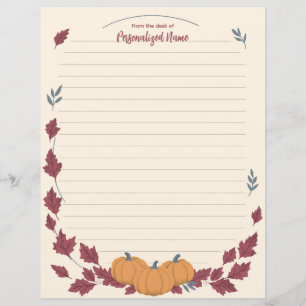 Fluisteringen Van Herfst Gelinieerd Papierblad