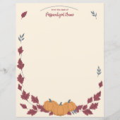 Fluisteringen Van Herfst Ongelijnd Papierblad (Voorkant)