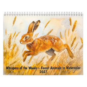 Fluisteringen van het Bos – Bosdieren in waterverf Kalender