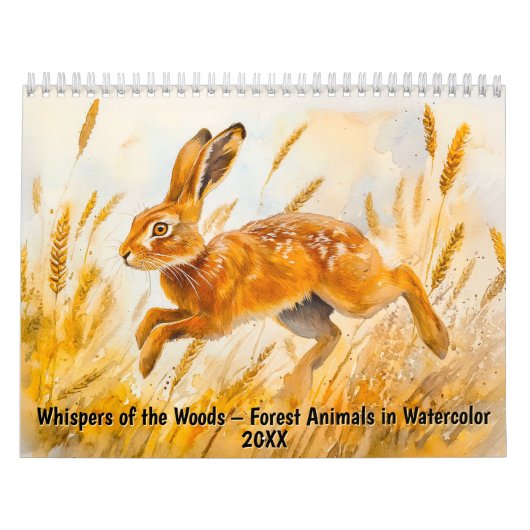 Fluisteringen van het Bos – Bosdieren in waterverf Kalender (Hoes)