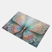 Fluisteringen van kleur: pastel fractale vlinderdr deurmat (Schuin)
