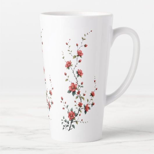 Fluisteringen van Lentebloesems in Stille Bloeiend Latte Mok (Rechts)