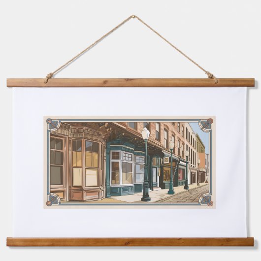 Fluisteringen van Old Town Wood Topped Wall Tapest Hangend Wandkleed (Voorkant)