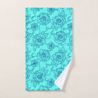 Fluisteringen van Roos, Elegant Line Art Floral Pa Handdoek