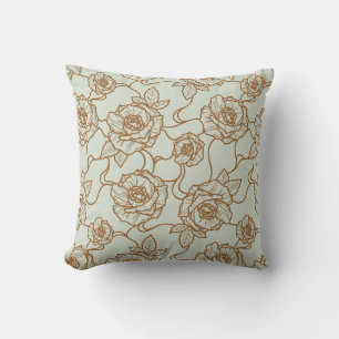 Fluisteringen van Roos, Elegant Line Art Floral Pa Kussen