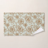 Fluisteringen van Roos, Elegante Lijnkunst Bloemmo Handdoek (Handdoek)