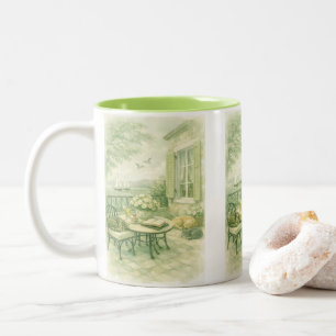 Fluisteringen van Salie Vintage Zeeleven Tweekleurige Koffiemok