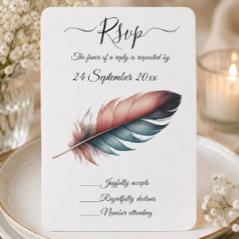 Fluisteringen van sierlijke gevederde elegantie mi RSVP kaartje