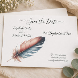 Fluisteringen van sierlijke gevederde elegantie mi save the date