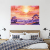 "Fluisteringen van Zonsondergang" Canvas Afdruk (Insitu (Slaapkamer))