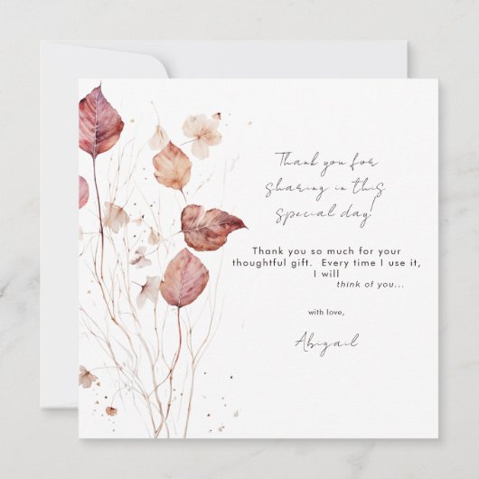 Fluistert van Herfst Vrijgezellenfeest Square Dank (Achterkant)