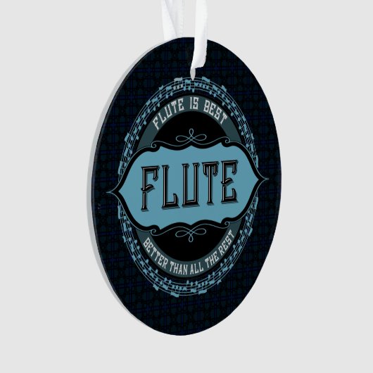 Fluit Beste Muziek Nota Cirkel Ornament (voorkant)