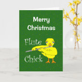 Fluit Chick Tekst Kerstmis Kaart (Gele Bloem)