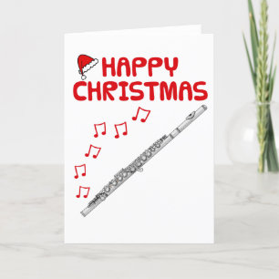 Fluit Christmas Kaart Flutist Woodwind Musician