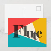 Fluit Drie-Kleur - Turquoise Koraal Goud Briefkaart (Voorkant / Achterkant)