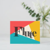 Fluit Driekleurig - Turquoise Koraal Goud Briefkaart (Staand voorkant)