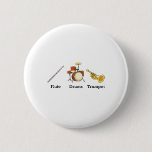 Fluit Drums Trompet En Instrumenten Subtiel Anti E Ronde Button 5,7 Cm
