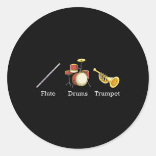 Fluit Drums Trompet Nd Instrumenten Subtiel Anti E Ronde Sticker