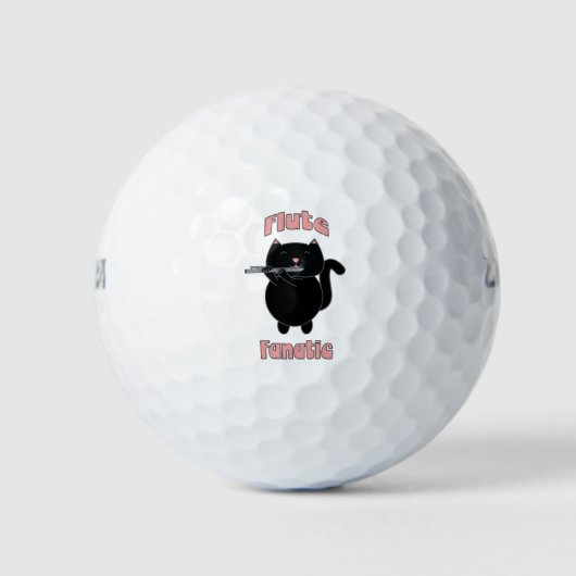 Fluit Fanatic Black Cat Funny Golfballen (Voorkant)