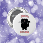 Fluit Fanatic Black Cat Funny Ronde Button 5,7 Cm