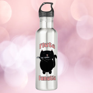 Fluit Fanatic Black Cat Pink Waterfles