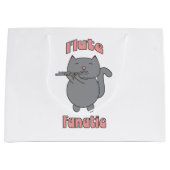 Fluit Fanaticus Roze Grijze Kat Groot Cadeauzakje (Voorkant)