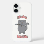 Fluit Fanatieke Grijze Kat Roze Case-Mate iPhone Case (Achterkant)