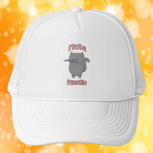 Fluit Fanatieke Grijze Kat Roze Trucker Pet