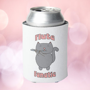 Fluit Fanatieke Kat Schattige Muzikant Kitty Desig Blikjeskoeler