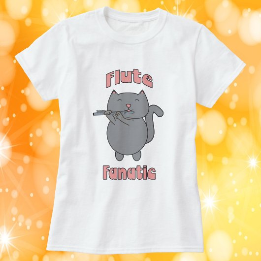 Fluit Fantastisch Grijze Kat Roze T-shirt