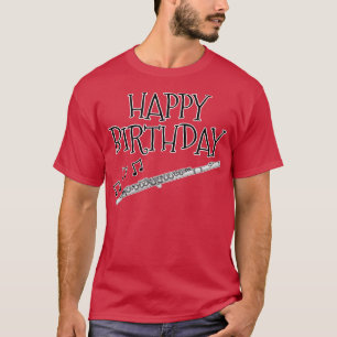 Fluit Gelukkige Verjaardag Fluitist Woodwind Music T-shirt