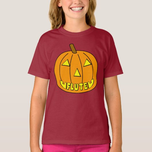 Fluit Halloween Pompoen T-shirt (Voorkant)