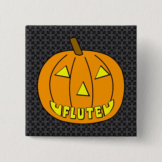 Fluit Halloween Pompoen Vierkante Button 5,1 Cm (Voorkant)