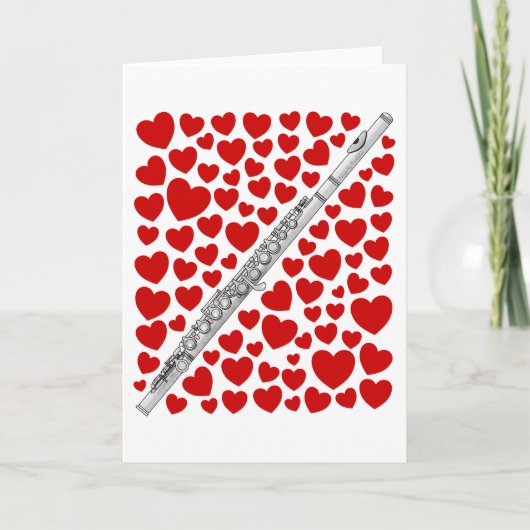 Fluit Hart Fluitist Valentijnsdag Jubileum Kaart (Voorkant)