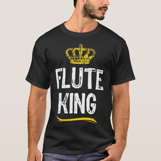 Fluit King Mannen Jongens Speler Cool Flutist T-shirt (Voorkant)