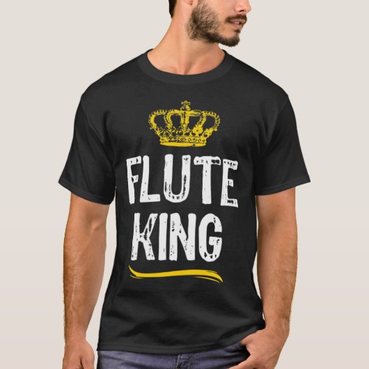 Fluit King Mannen Jongens Speler Cool Flutist T-shirt (Voorkant)