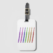 Fluit Kleurrijke Regenboog Bagagelabel (Voorkant (verticaal))